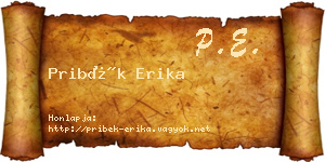 Pribék Erika névjegykártya